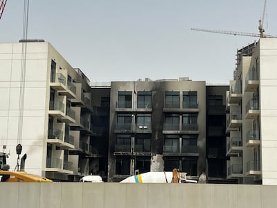 The apartments inside the Elysee III Pantheon development in Jumeirah Village Circle that was damaged by fire in the early hours of Friday morning. Nick Webster / The National