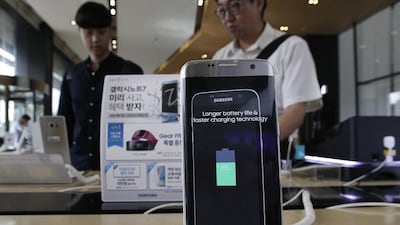 Samsung said that problems with the design and manufacturing of batteries in its Galaxy Note 7 smartphones caused them to overheat and burst into fire. Ahn Young-joon / AP Photo