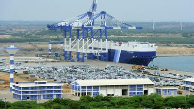 Sri Lanka's Hambantota port has been given to China on a 99-year lease. Lakruwan Wanniarachchi / AFP