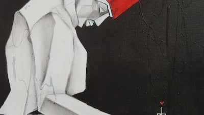 a mournful image of a Sufi man bowed in meditation,