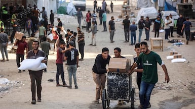 Many Palestinians in Gaza rely on aid to survive after Israel's military campaign. AFP