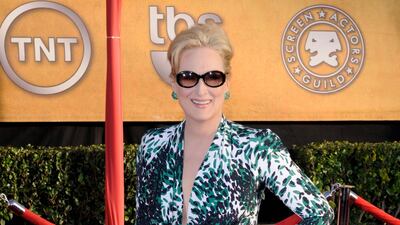 Meryl Streep, in Balenciaga, arrives for the 16th annual Screen Actors Guild Awards at the Shrine Auditorium in Los Angeles, California, on January 23, 2010. EPA