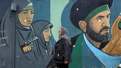 A mural in Tehran depicts Iranian soldiers. Fears of conflict between the US and Iran have increased since the start of nationwide anti-regime protests. EPA