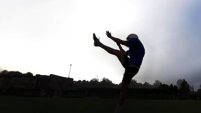 Australian Michael Dickson practises punting at the Prokick Academy and will play this fall at the University of Texas. Mal Fairclough / AP Photo