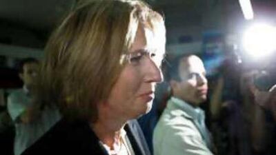 Tzipi Livni, Israel's foreign minister and newly elected Kadima Party leader, arrives at a party session in Petah Tikva.