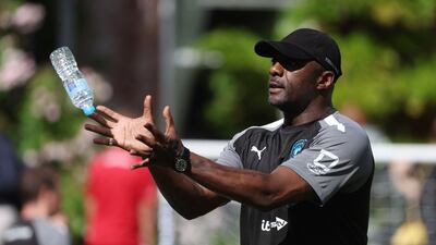 World XI coach and actor Idris Elba during training. Reuters