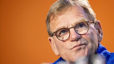 Dwight Lodeweges attends the press conference in Zeist. EPA