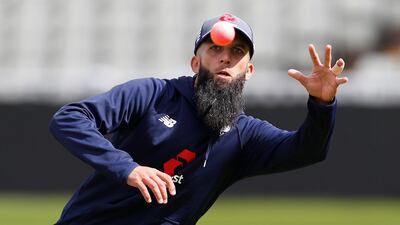 England all-rounder Moeen Ali in the nets with a pink cricket ball. Paul Childs / Reuters