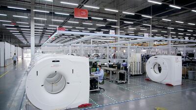 A workshop of computed tomography (CT) scanners of medical device firm Siemens Healthineers in China. The company aims to be a leader in cancer care with its latest acquisition. Reuters