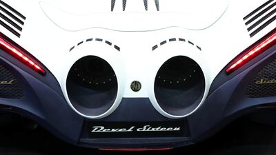 The Devel Sixteen, which has a claimed power output of 5,000hp. Chris Whiteoak / The National