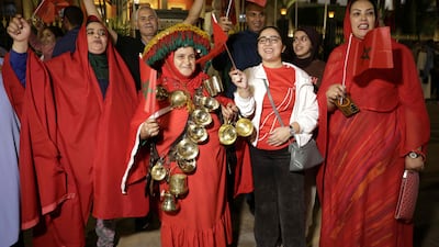 Moroccans in Rabat celebrate the UN Security Council's vote supporting Morocco’s autonomy plan for Western Sahara. AFP