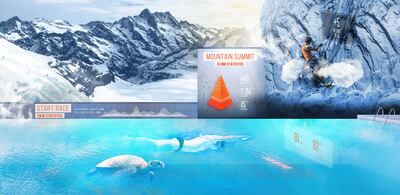 Guests will be able to outswim a virtual turtle in the pool, scale a digital Everest or practise yoga on an imaginary iceberg. Courtesy Hilton