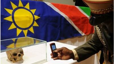 One of the 20 skulls that Germany handed over to Namibian officials.