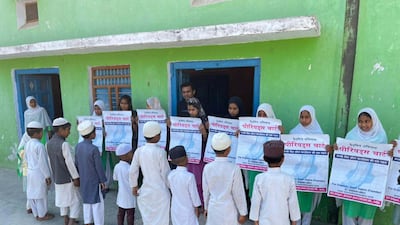 Young girls of Nuh, one of India's most backward districts are raising awareness of menstrual health in an attempt to break taboo in patriarchal society. Taniya Dutta for The National