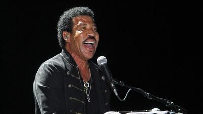 Lionel Richie will have fans dancing on the ceiling when he performs at this year's Abu Dhabi F1. Courtesy Wade Payne/Invision/AP
