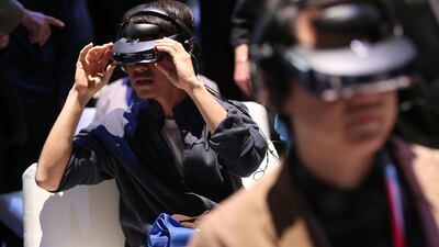 The headset, still in development under the name Project Morpheus, is designed to provide an immersive experience for gamers. Justin Sullivan /Getty Images / AFP