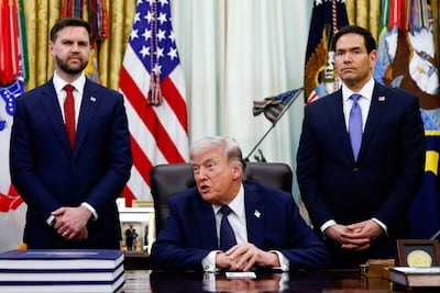 US Secretary of State Marco Rubio, right, said that Washington has no objections to Iran participating at the 2026 World Cup. EPA