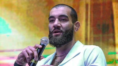 Omran Chaaban won the UAE Warriors Arabia welterweight title at the Mubadala Arena. Victor Besa / The National