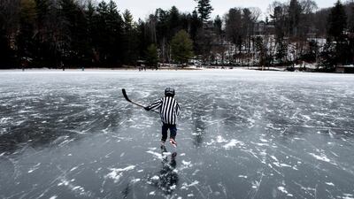 A child skates on Meech Lake in Chelsea, Quebec. AP Photo