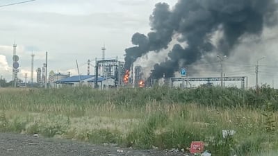 Omsk oil refinery in Russia was struck by a Ukrainian drone on July 6. Reuters