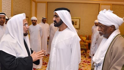 Sheikh Mohammed bin Rashid accepts condolences from well-wishers. Wam