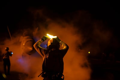 An aircraft prepares to launch from the USS Dwight D. Eisenhower during the latest round of anti-Houthi strikes. AP