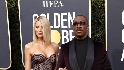 Eddie Murphy and Paige Butcher arrive at the 77th annual Golden Globe Awards at the Beverly Hilton Hotel on January 5, 2020. EPA