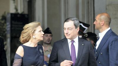 Mario Draghi and his wife Serena Draghi. Getty Images