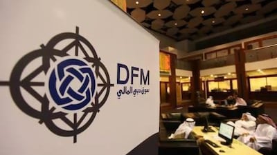 Traded value on the Dubai Financial Market surged to a peak of Dh672m on January 10. Pawan Singh / The National