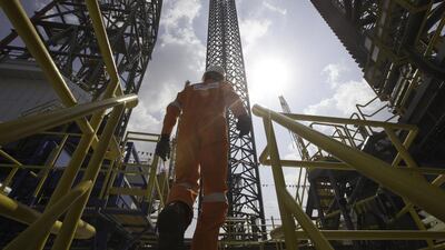 A new rig at Lamprell’s shipyard in Hamriyah, Sharjah. Lamprell runs three rig building yards in the UAE. Jaime Puebla / The National