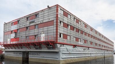 The 'Bibby Stockholm' barge, a 222-bedroom, three-storey vessel, will house asylum seekers under government plans aimed at reducing the use of hotels. PA