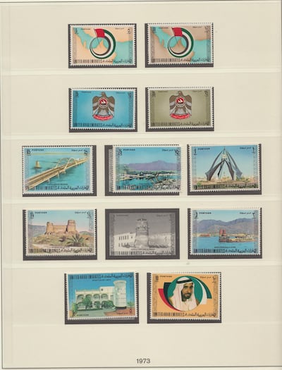 UAE stamps issued in 1973. Reem Mohammed / The National