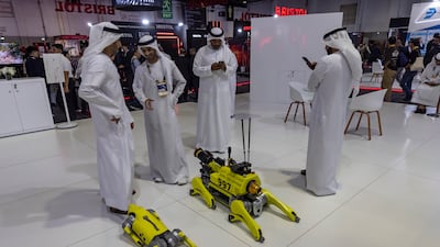 Firefighting robots on show at the Intersec security conference in Dubai. Antonie Robertson / The National