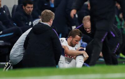 Harry Kane suffered a potential season-ending injury as Tottenham were left to count the cost of a stunning win on Tuesday. Paul Childs / Reuters