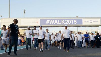 The nation’s leading annual Walkathon for diabetes, WALK 2015 taken place at Yas Marina Circuit Abu Dhabi. Vidhyaa for The National