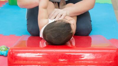 Above, one of the young patients at Cambridge Medical and Rehabilitation Center in Abu Dhabi. Courtesy Cambridge Medical and Rehabilitation Center