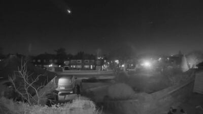A meteor captured on a doorbell camera by Laura from Rickmansworth in Hertfordshire. PA