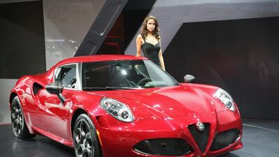 The new Alfa Romeo 4C coupe at the North American International Auto Show in Detroit. Scott Olson / Getty Images / AFP