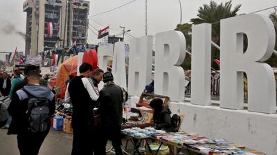 Iraqi protesters gather at Tahrir square in the capital Baghdad on December 16, 2019 during ongoing anti-government demonstrations. AFP