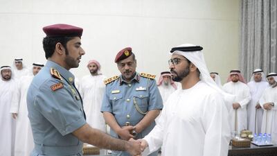 Sheikh Hamdan bin Zayed, the Ruler’s Representative in the Western Region, receives Ramadan well-wishers including key officials and Emiratis at Liwa Palace in the Western Region.