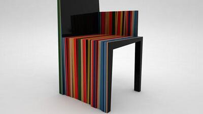 Look out for angular, vibrant pieces, like this Marius chair by Florent Degourc.
