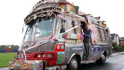 Dalawar Chaudhry's Tiara bus is an eye-catching sight on the streets of London. Chaudhry had some difficulty shipping the vehicle from Pakistan but it now meets all the UK's road regulations. Stephen Lock for The National