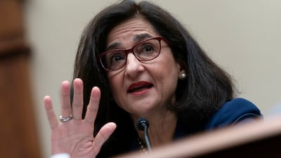 Minouche Shafik testifies before members of US Congress at a hearing on Capitol Hill. AP