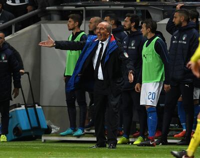 Italy manager Gian Piero Ventura's job may hinge on the second leg of the World Cup play-off tie against Sweden. Claudio Villa / Getty Images