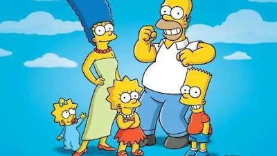 The Simpsons from left, Maggie, Marge, Lisa, Homer and Bart. Fox / AP Photo