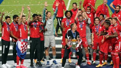 Hansi Flick after winning the Champions League. EPA