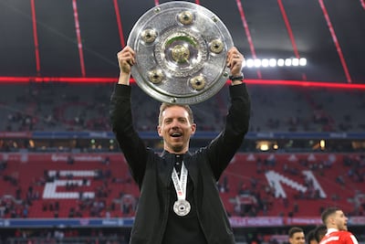 Julian Nagelsmann after winning the Bundesliga title at Bayern Munich. Getty Images