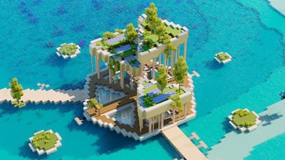 In Estidama Craft, players can explore five different biomes and learn more about the UAE's efforts in sustainability. Photo: UAE Year of Sustainability