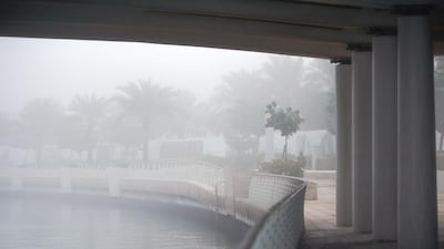 A foggy morning in the Al Raha area of Abu Dhabi.