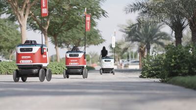 Aramex tested drone and roadside bot deliveries in Dubai. Photo: Aramex